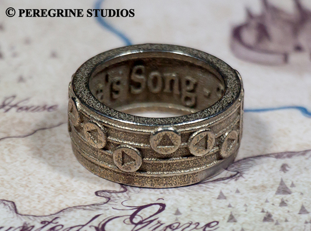 Ring - Epona's Song in Polished Bronzed Silver Steel: 13 / 69