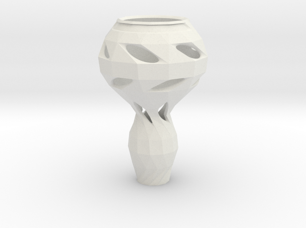 Geometrically Organic Vase in White Natural Versatile Plastic