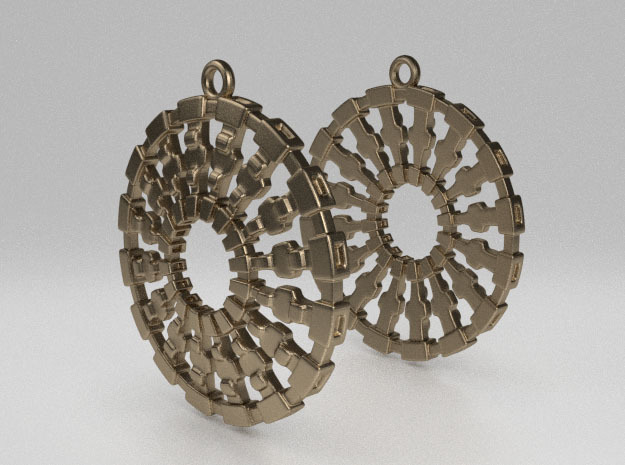 Treyu Earrings in Natural Bronze