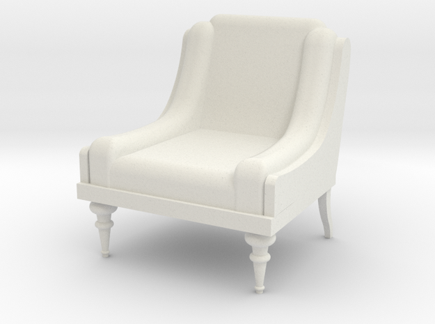  Low Armchair 1:25  in White Natural Versatile Plastic