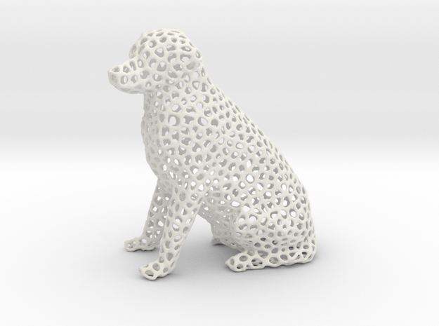 Voronoi Labrador Retriever Dog (Big) in White Natural Versatile Plastic