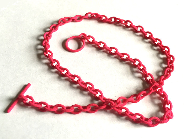 Basic Oval Chain - 24in in Pink Processed Versatile Plastic
