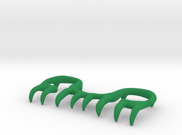 Thorn Ring (for Four Fingers) in Green Processed Versatile Plastic