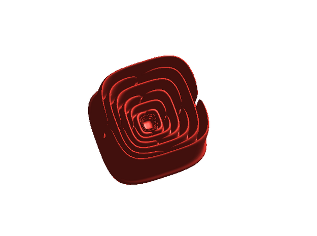 Math Rose - small in Red Processed Versatile Plastic