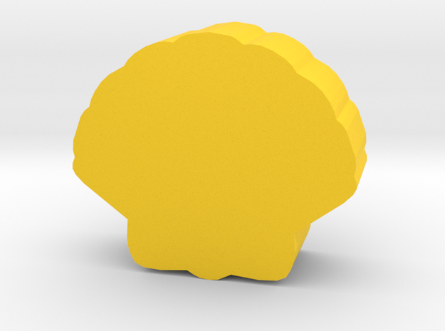 Game Piece, Sea Shell in Yellow Processed Versatile Plastic