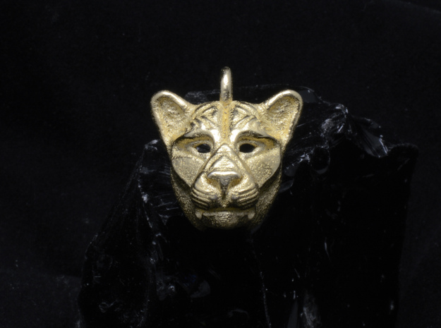 Lioness Pendant in Polished Gold Steel