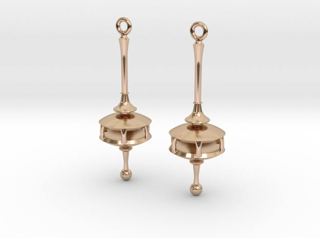 Spindle Earrings in 14k Rose Gold Plated Brass