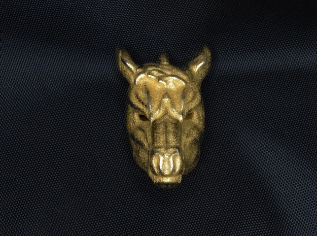 Horse 2 Pendant in Polished Gold Steel