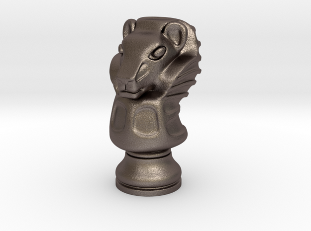 13Lion Small Single in Polished Bronzed Silver Steel