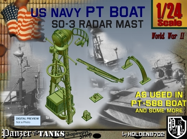 1-24 SO-3 Radar Mast PT-588 in Tan Fine Detail Plastic
