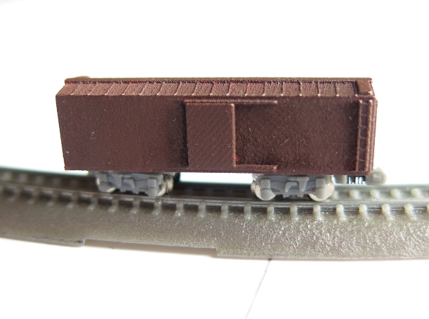1/450 US 40ft wood boxcar body in Tan Fine Detail Plastic