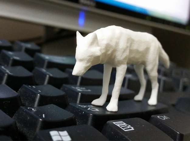 Lowpoly Wolf in White Processed Versatile Plastic