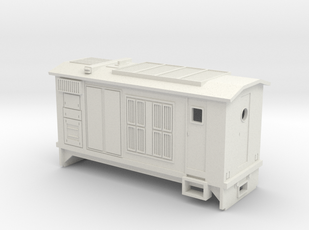  HOn30 B-Unit Boxcab Locomotive (Katie 1) in White Natural Versatile Plastic
