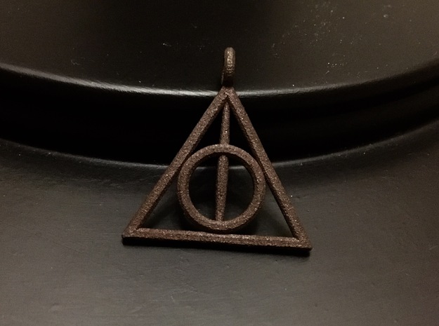 The Deathly Hallows Keychain/Pendant in Polished Bronze Steel