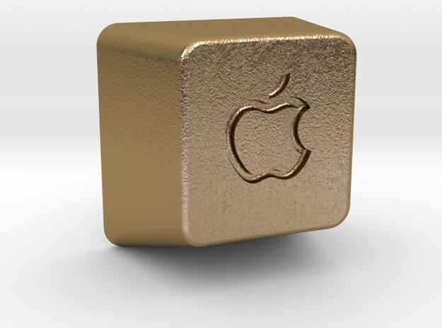  Keyboard Cap Pendant - Open Apple in Polished Gold Steel