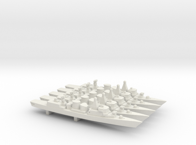  Kortenaer-class frigate x 5, 1/1800 in White Natural Versatile Plastic