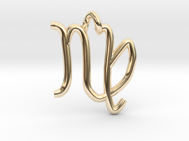 Virgo (zodiac)- Pendant in 14k Gold Plated Brass
