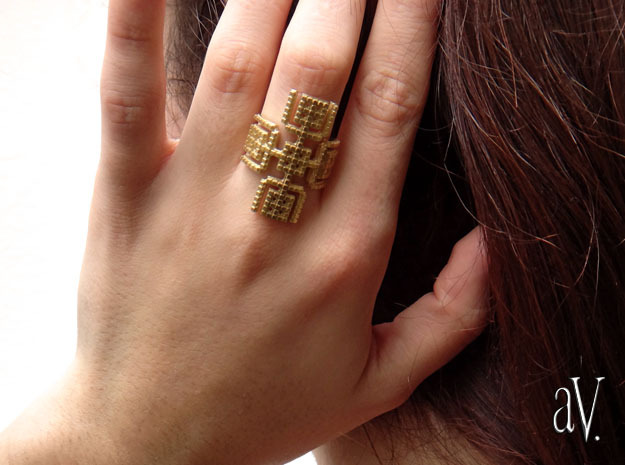 Lith Arms Ring in Natural Brass: 8 / 56.75