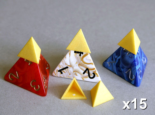 Tetrahedron Capstones (x15) in Yellow Processed Versatile Plastic