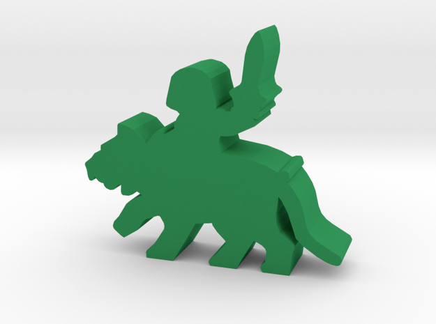 Game Piece, Barbarian War Cat in Green Processed Versatile Plastic