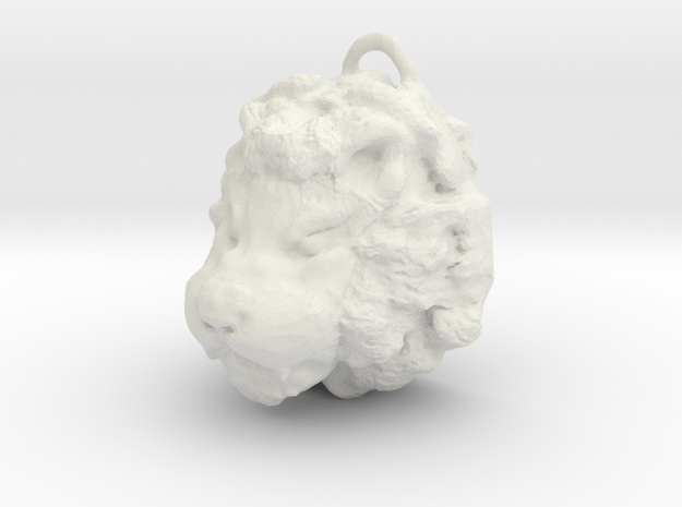 Lion necklace in White Natural Versatile Plastic