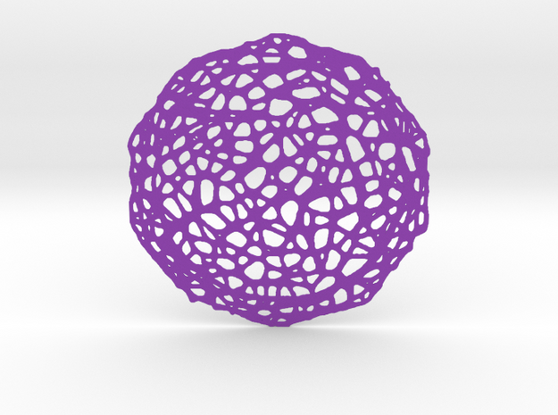 Coaster - Voronoi #7 (13 cm) in Purple Processed Versatile Plastic