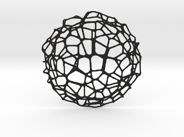 Coaster - Voronoi #9 (14 cm) in Black Natural Versatile Plastic