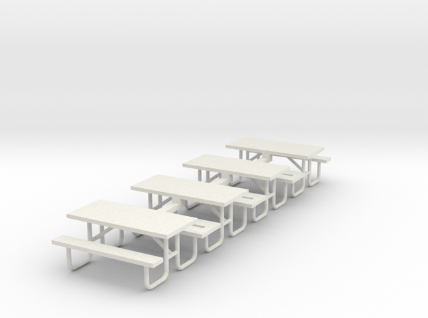 MOF Picnic Table Metal 6ft(4)[72-1] in White Natural Versatile Plastic