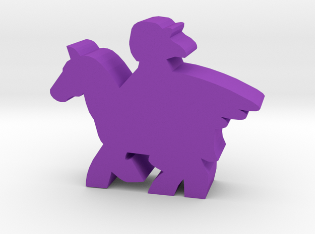 Game Piece, Pegasus Rider in Purple Processed Versatile Plastic