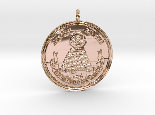 Heye Teknow Pendant in 14k Rose Gold Plated Brass