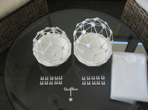 Mini Greenhouse-Dome Set #2 - long (clickable) in White Natural Versatile Plastic