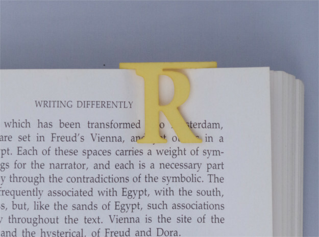 Bookmark Monogram. Initial / Letter R              in Yellow Processed Versatile Plastic