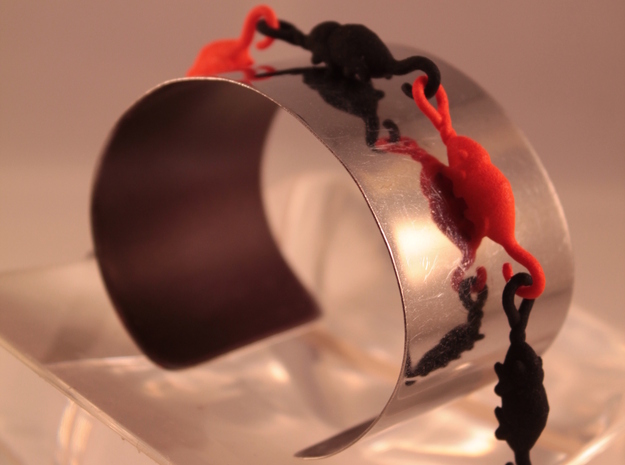 Chameleon bracelet - 3 pieces pack in Orange Processed Versatile Plastic