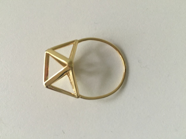 Simplify (Amplituhedron Ring) Statement Ring  in 18k Gold Plated Brass: 8 / 56.75