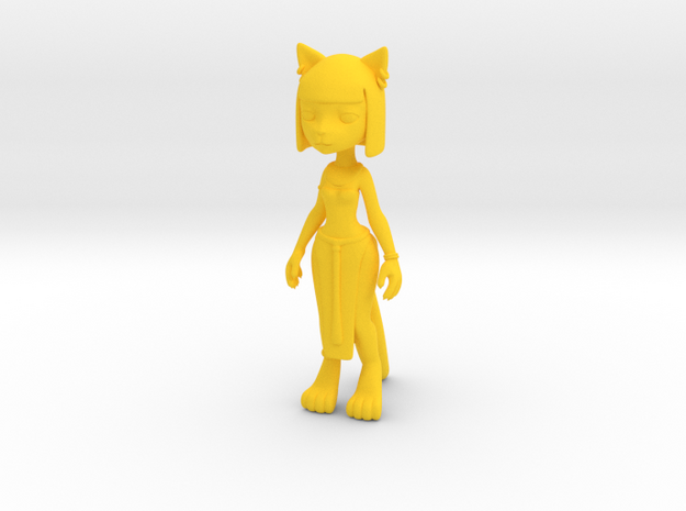 Egypt Kitty Figure in Yellow Processed Versatile Plastic