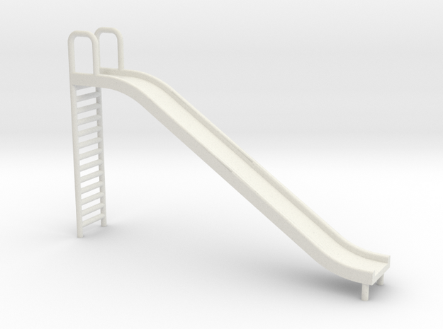 Playground Slide - 'O' 48:1 Scale in White Natural Versatile Plastic