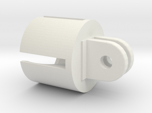 Action camera Socket Mount 2 Prong in White Natural Versatile Plastic