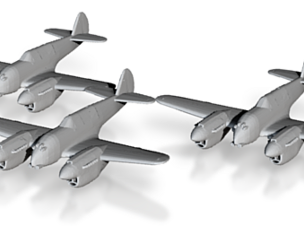 Curtiss P-40 Twin (Proposed) 1:285 x3 FUD in Tan Fine Detail Plastic