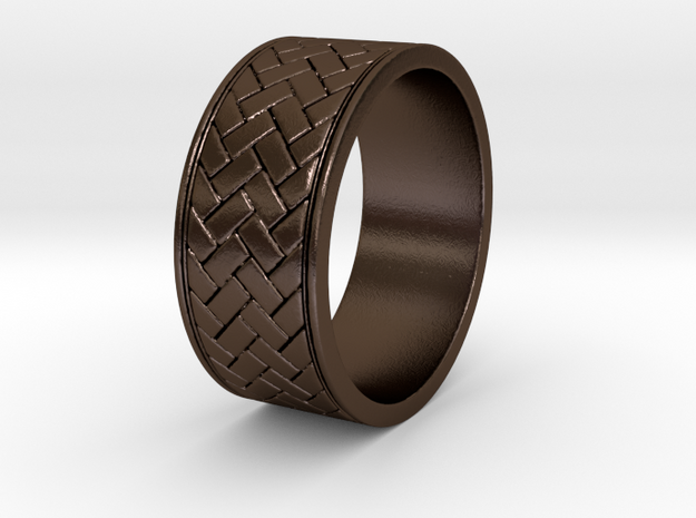 weave ring V1 Size 9.5 in Polished Bronze Steel