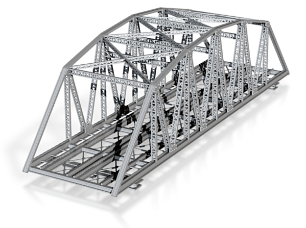 120ft Double Track Truss Bridge Z Scale in Tan Fine Detail Plastic
