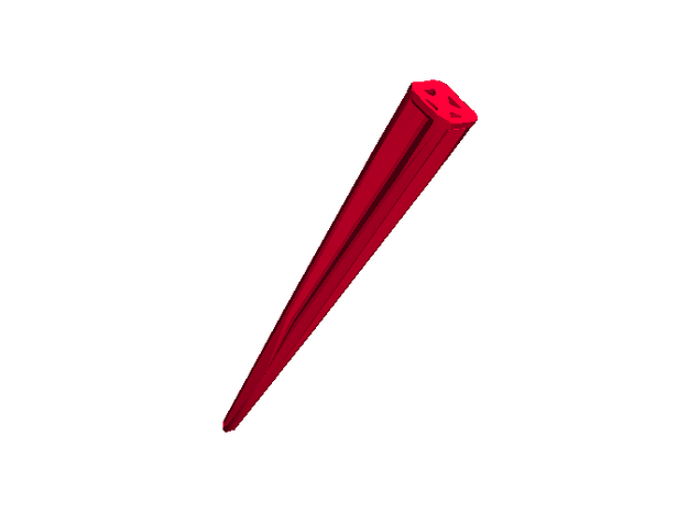 Golf Tee #2 - 60mm in Red Processed Versatile Plastic