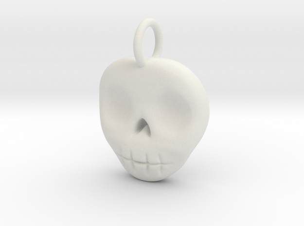 Skull Necklace/Earring pendant in White Natural Versatile Plastic