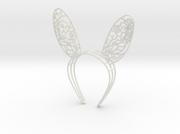 Gzhel Bunny Ears  in White Natural Versatile Plastic