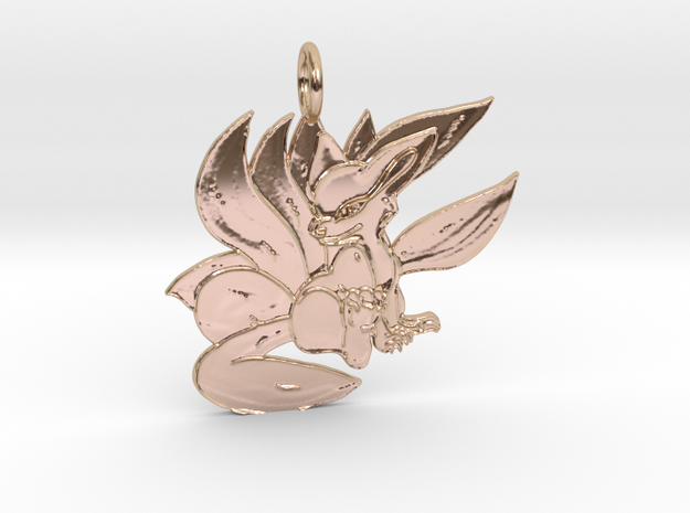 9Tail Pendant in 14k Rose Gold Plated Brass