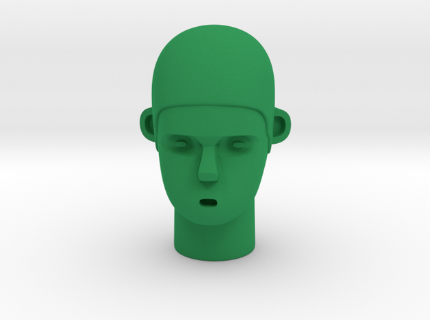 Skull Head in Green Processed Versatile Plastic