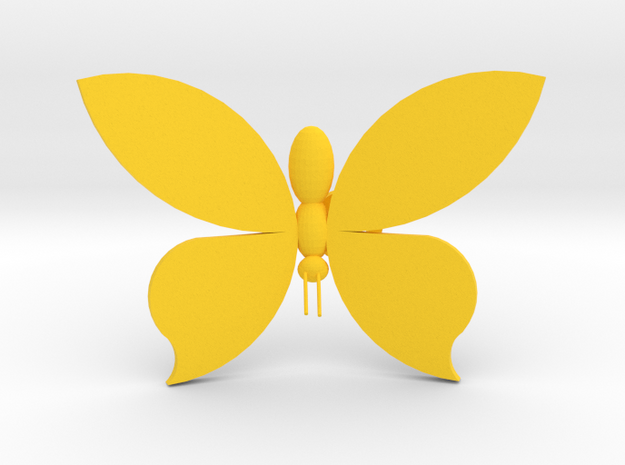 Butterfly On Your Wall - Medium in Yellow Processed Versatile Plastic