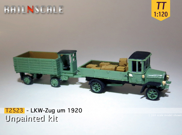 SET LKW-Zug um 1920 (TT 1:120) in Tan Fine Detail Plastic