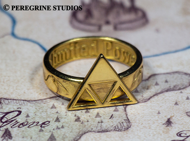 Ring - Triforce of Power in Polished Brass: 13 / 69