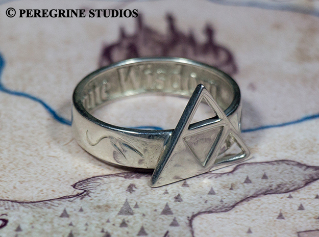 Ring - Triforce of Wisdom in Polished Bronzed Silver Steel: 13 / 69