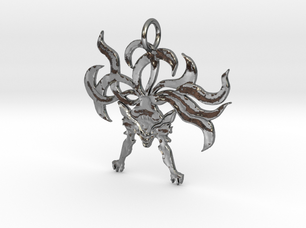 9Tails Kuubi Pendant in Polished Silver
